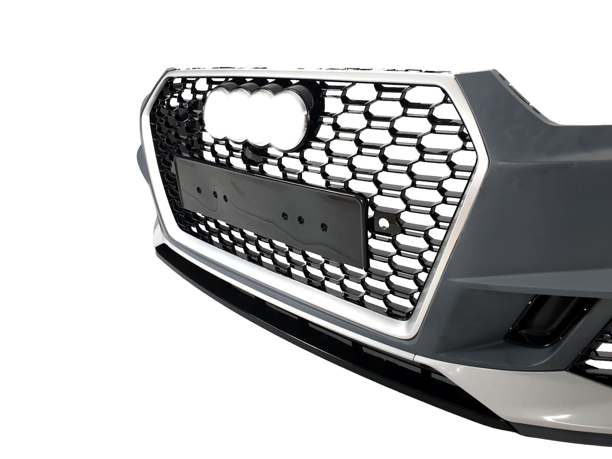 Передній бампер (в стилі RS4 без радарів V3) на Audi A4 B9 2015-2019 року 4