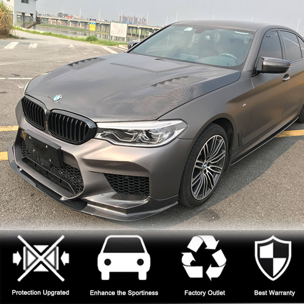 Накладка на передній бампер Lip V2 (для M5 F90 2017-2020, Карбон) 3