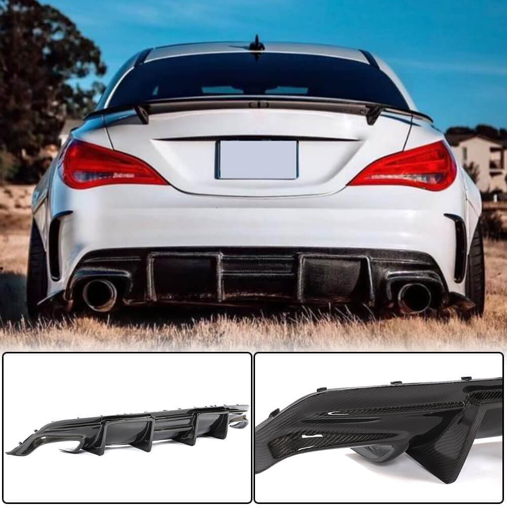 Дифузор заднього бамера V1 (для AMG-Line / CLA45 AMG, Карбон) 2