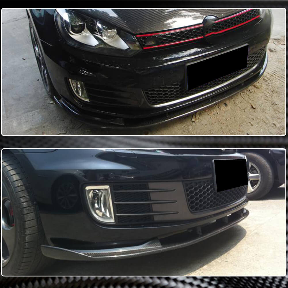 Накладка на передній бампер Lip V2 (для GTI HB 2010-2013, Карбон) 3