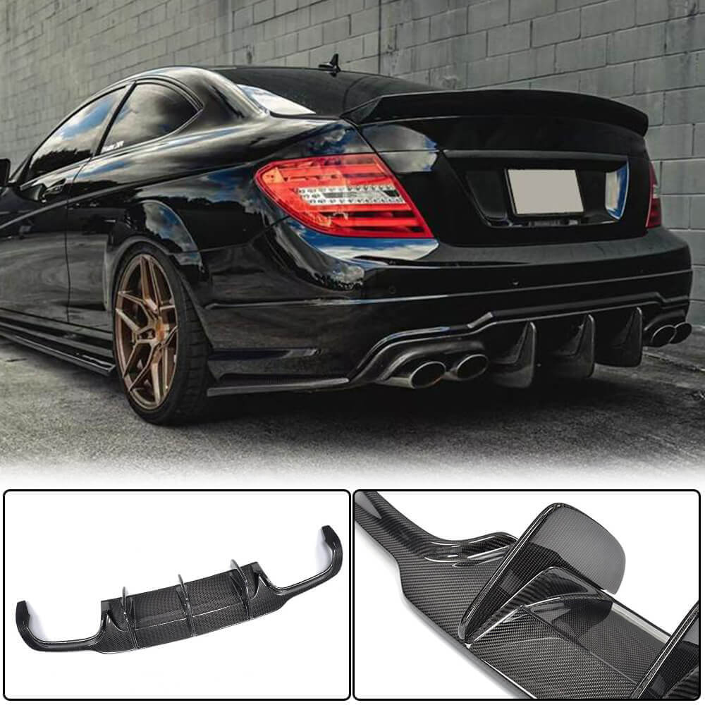 Дифузор заднього бампера V2 (для AMG SD/Coupe 2012-2014, Карбон)