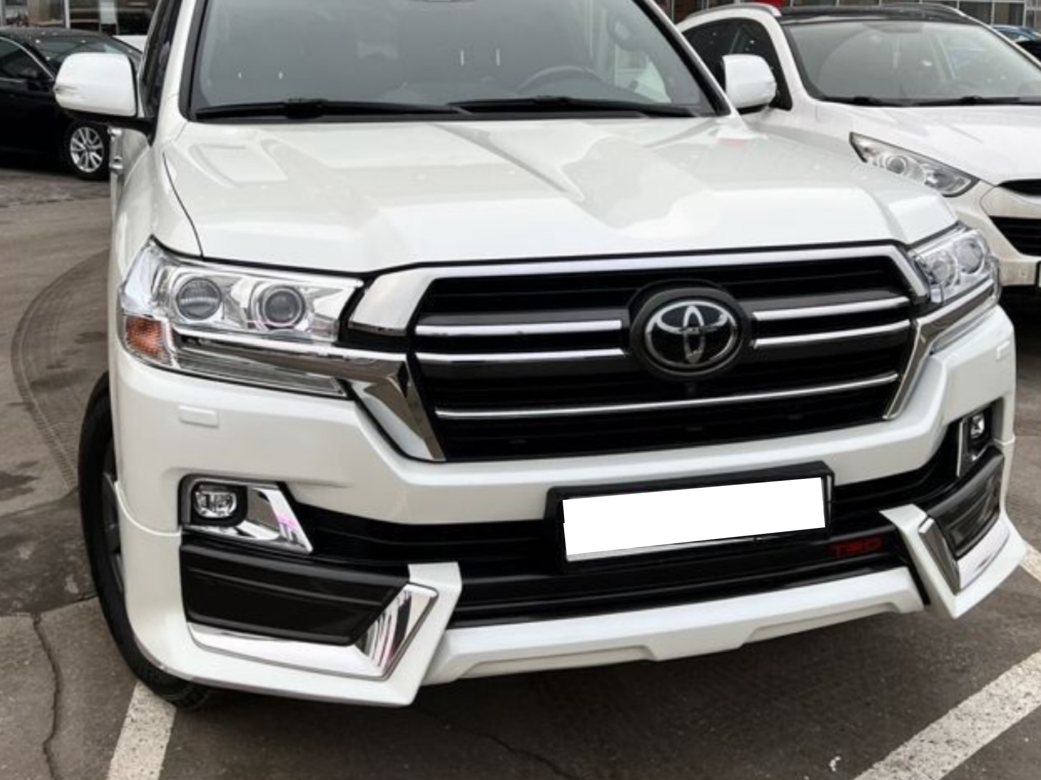 Обвіс тюнінг переднього бампера TRD Toyota Land Cruiser 200 2016-2022 колір чорний 2
