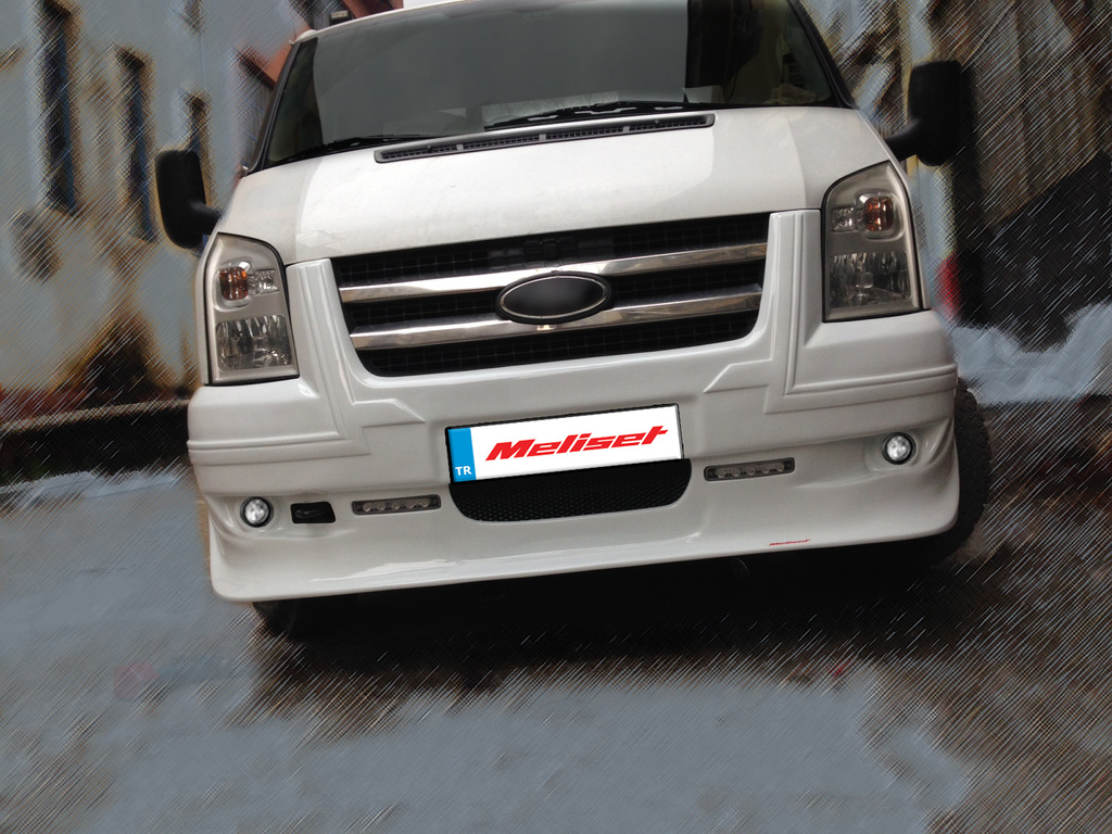 Накладка на передній бампер (2006-2014, DRL, з ґратами) 2