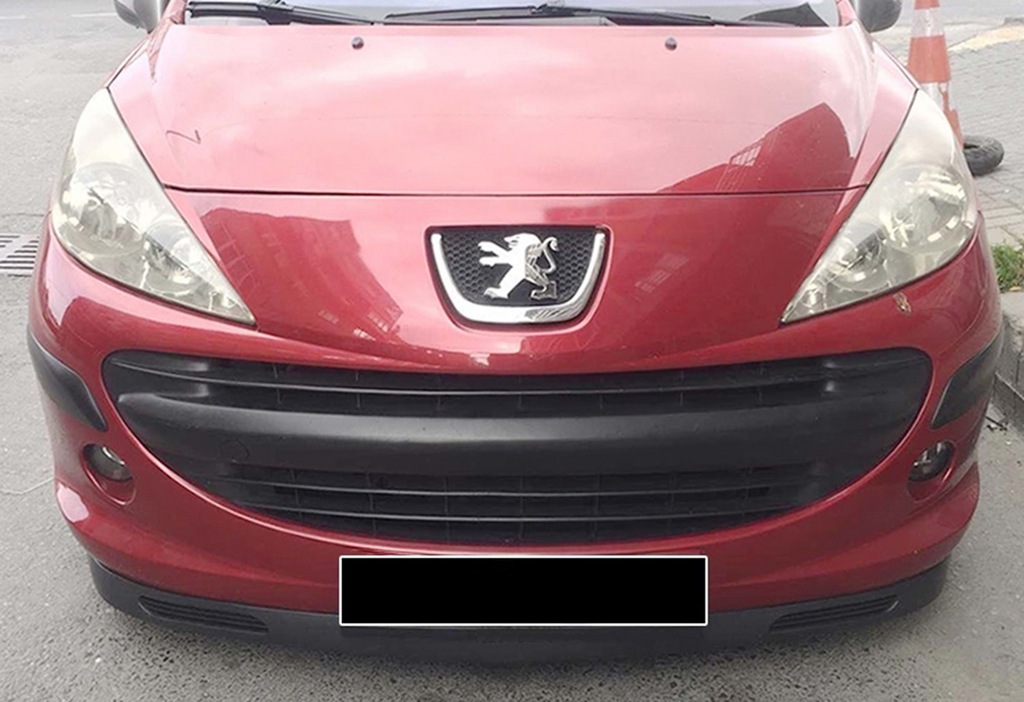 Універсальна передня Lip накладка V-8 (ABS, чорний глянець) 2