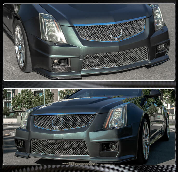 Накладки на передній бампер (для CTS V Coupe, Карбон) 2