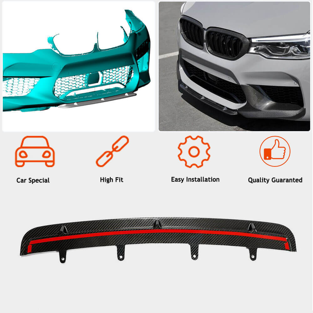 Накладка на передній бампер Lip V5 (для M5 F90 2017-2020, Карбон) 2