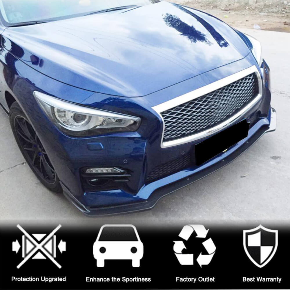 Накладка на передній бампер Lip V2 (для Q50 Sport 2014-2017, Карбон) 2