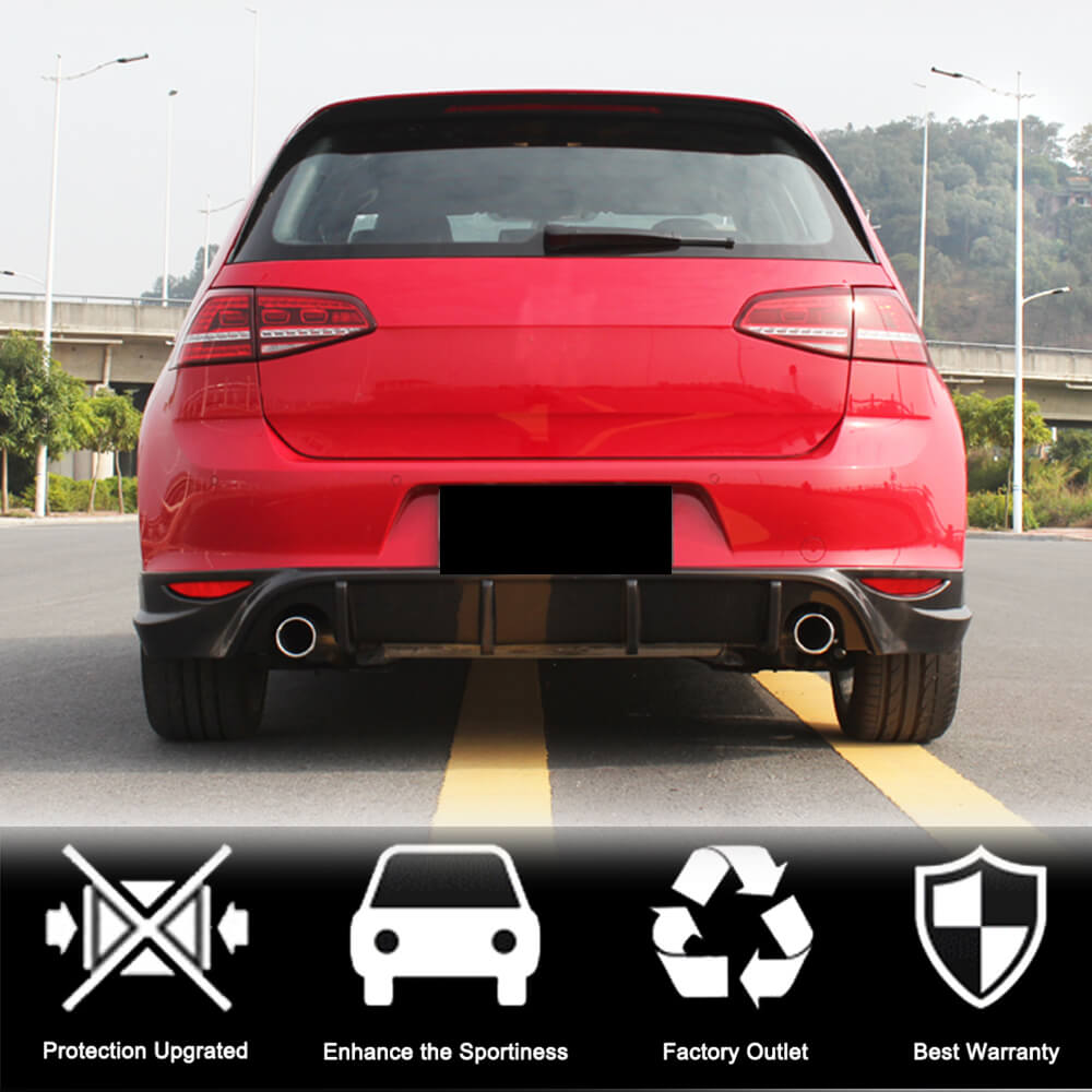Дифузор заднього бампера V2 (для Base/GTI HB 2012-2017, Карбон) 2