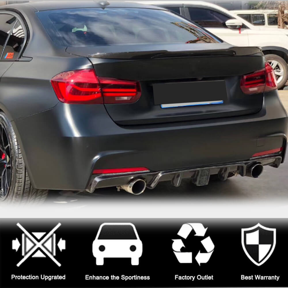 Дифузор заднього бампера V2 (для F30 M-Sport, Карбон) 2