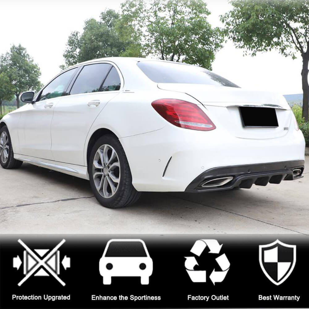 Дифузор заднього бампера (для SD C43/C63 AMG 2015-2019, Карбон) 2