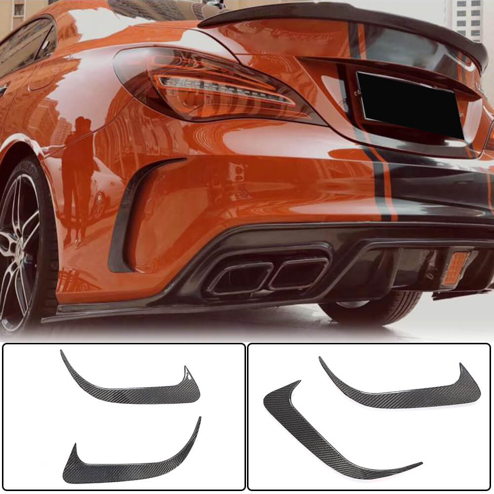 Накладки на задній бампер V1 (для AMG-Line / CLA45 AMG SD, Карбон)