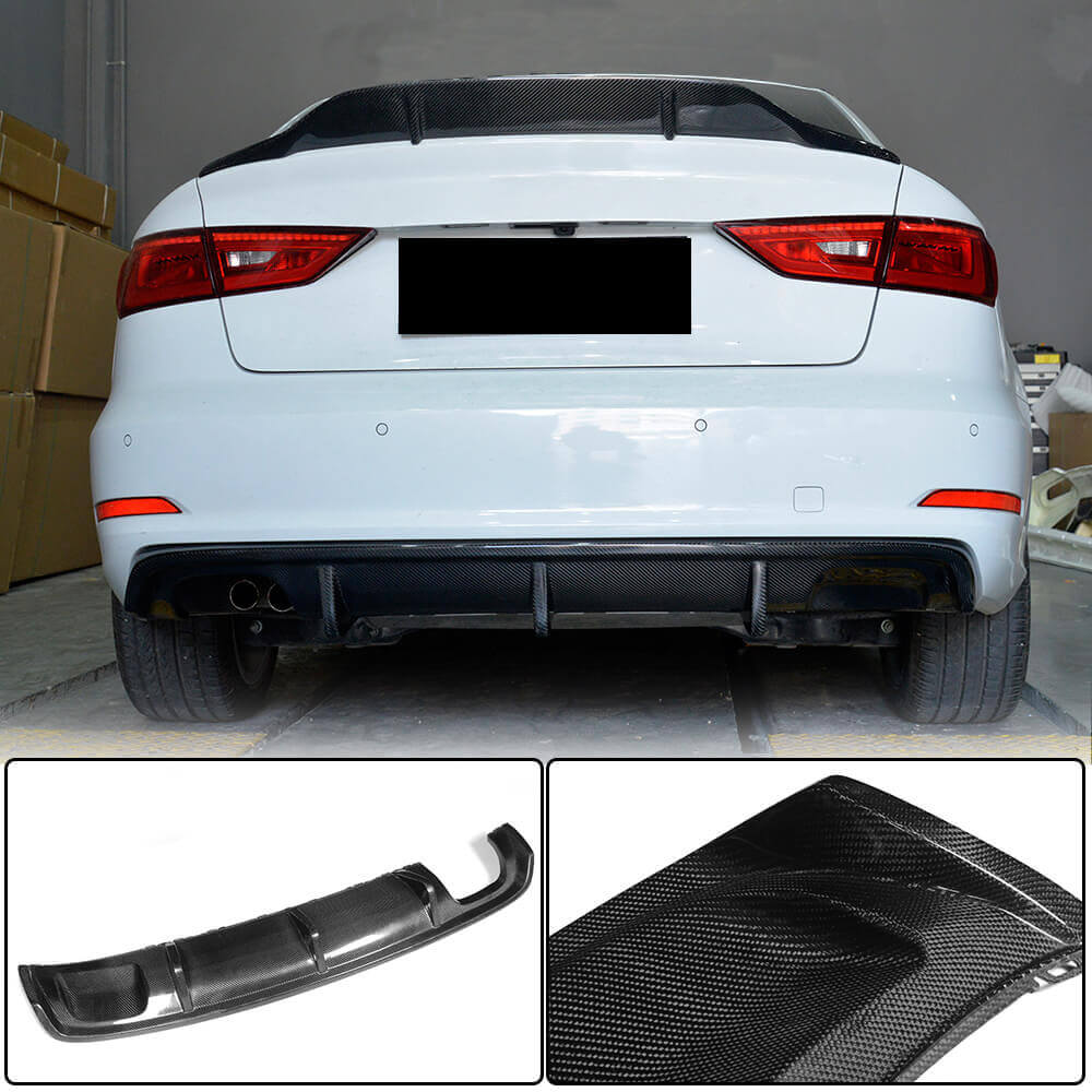 Дифузор заднього бампера V2 (для Base Sedan 2012-2016, Карбон)