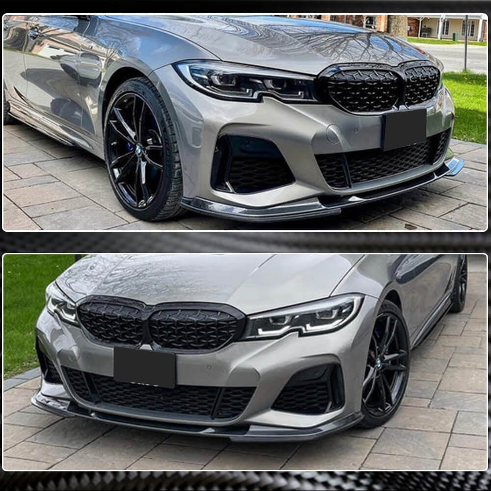 Накладка на передній бампер Lip V7 (для M-Sport 2018-2022, Карбон) 4