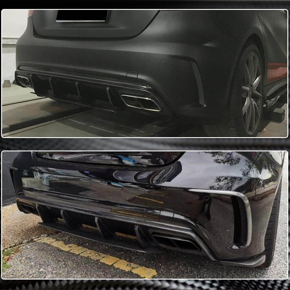 Дифузер заднього бампера V1 (для AMG-Line / A45 AMG HB) 4