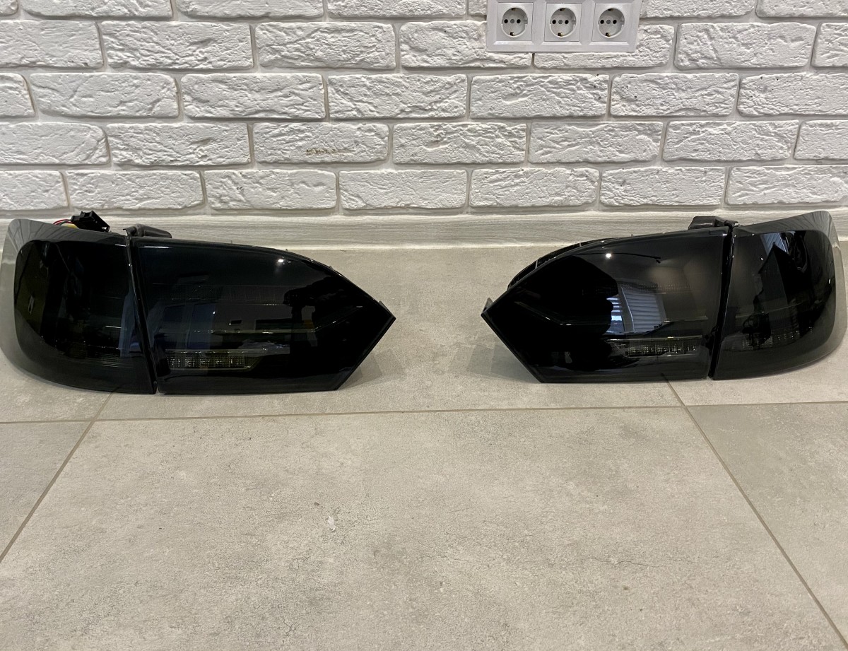 Задні LED ліхтарі стопи Volkswagen Jetta 6 2011-2014 у стилі Audi Black 2