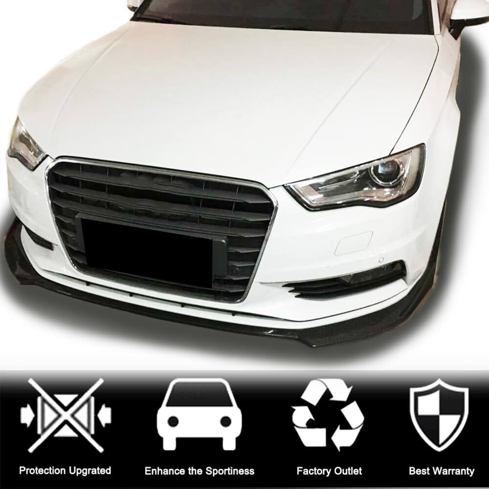 Накладка на передній бампер Lip V1 (для Base 2012-2016 Sedan, Карбон) 2