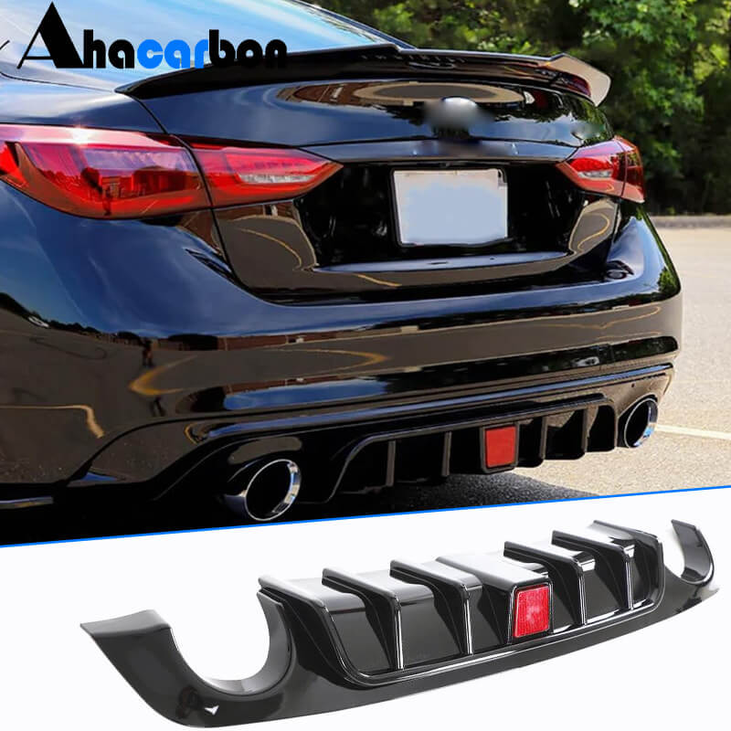 Дифузор заднього бампера V1 (для Q50 Base/Sport 2018-2023, Карбон)