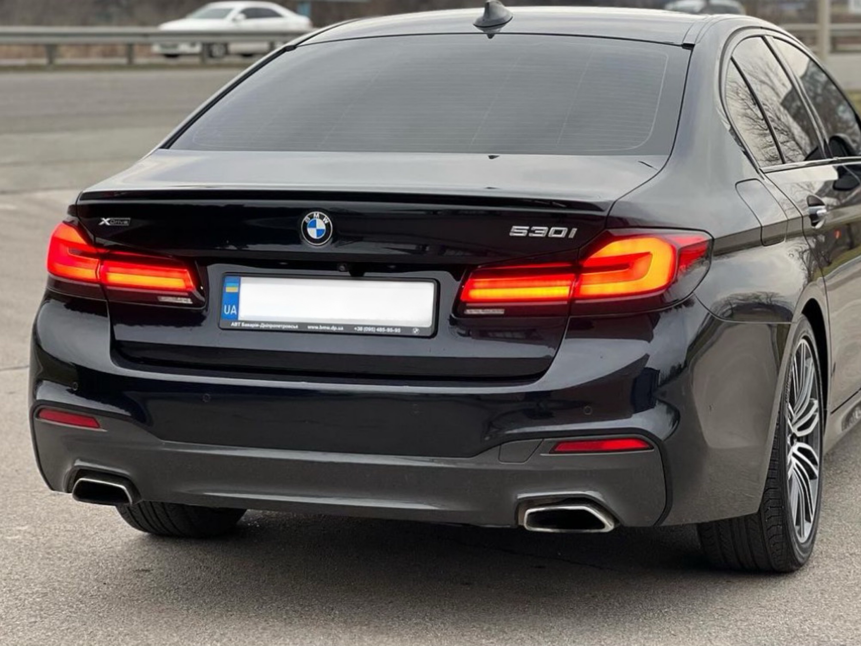 Дифузор накладка заднього бампера M-Performance BMW 5 series G30 2017- сірий глянцевий 2