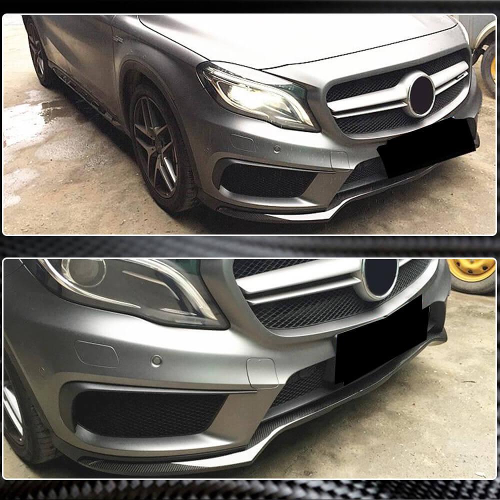 Накладка на передній бампер Lip (для GLA45 AMG 2013-2016, Карбон) 3
