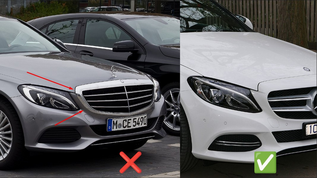 Передня решітка Panamericana GT Black (для Avantgarde/AMG-Line/C43 AMG) 2014-2021, без камери 4