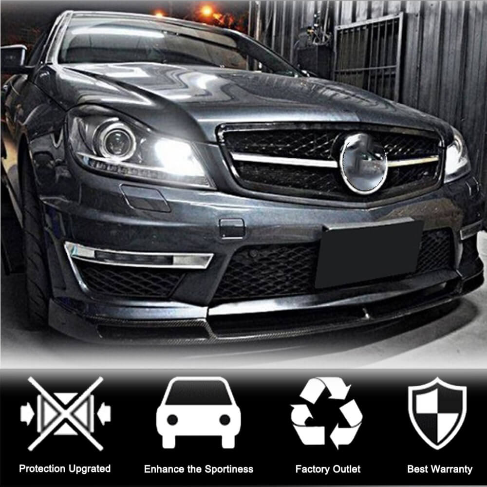 Накладка на передній бампер Lip V1 (для AMG 2012-2014, Карбон) 2