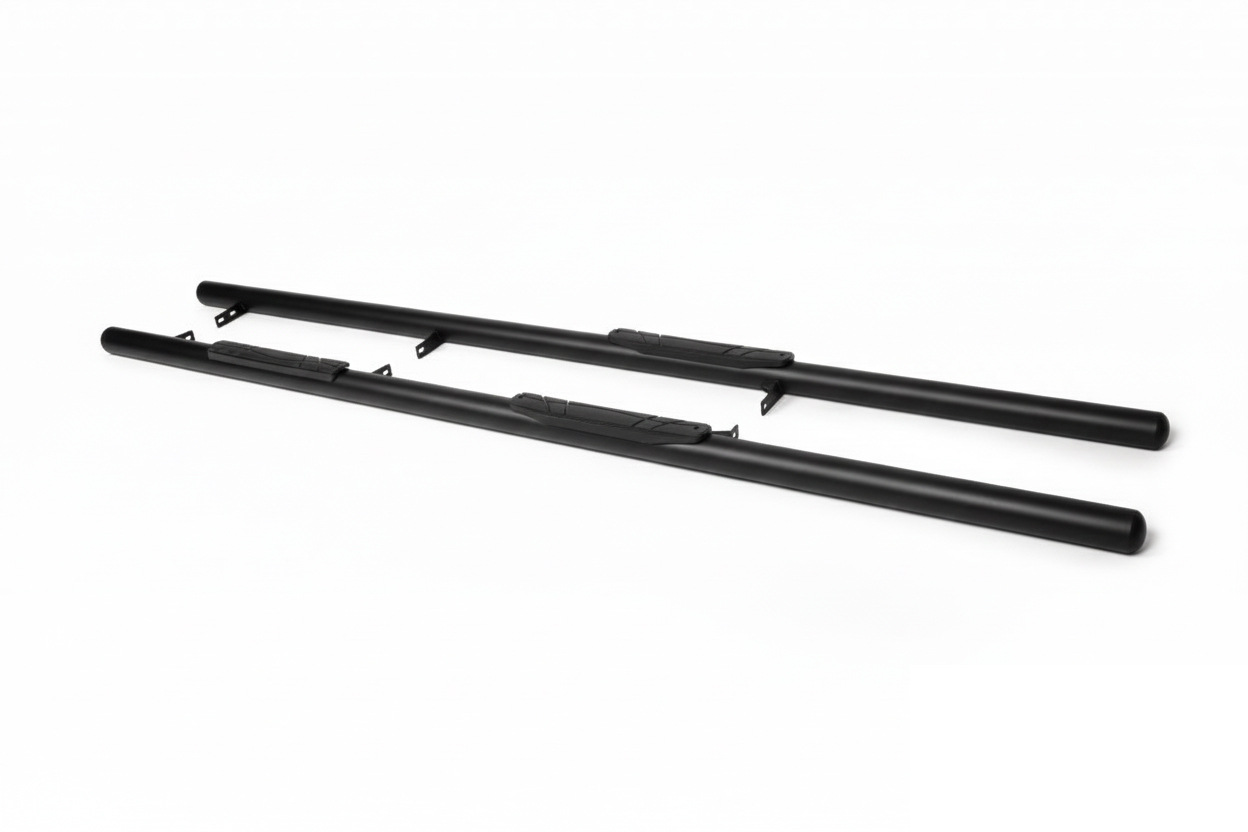 Бічні труби BB002 Black (2 шт., нерж.) 60 мм, коротка база