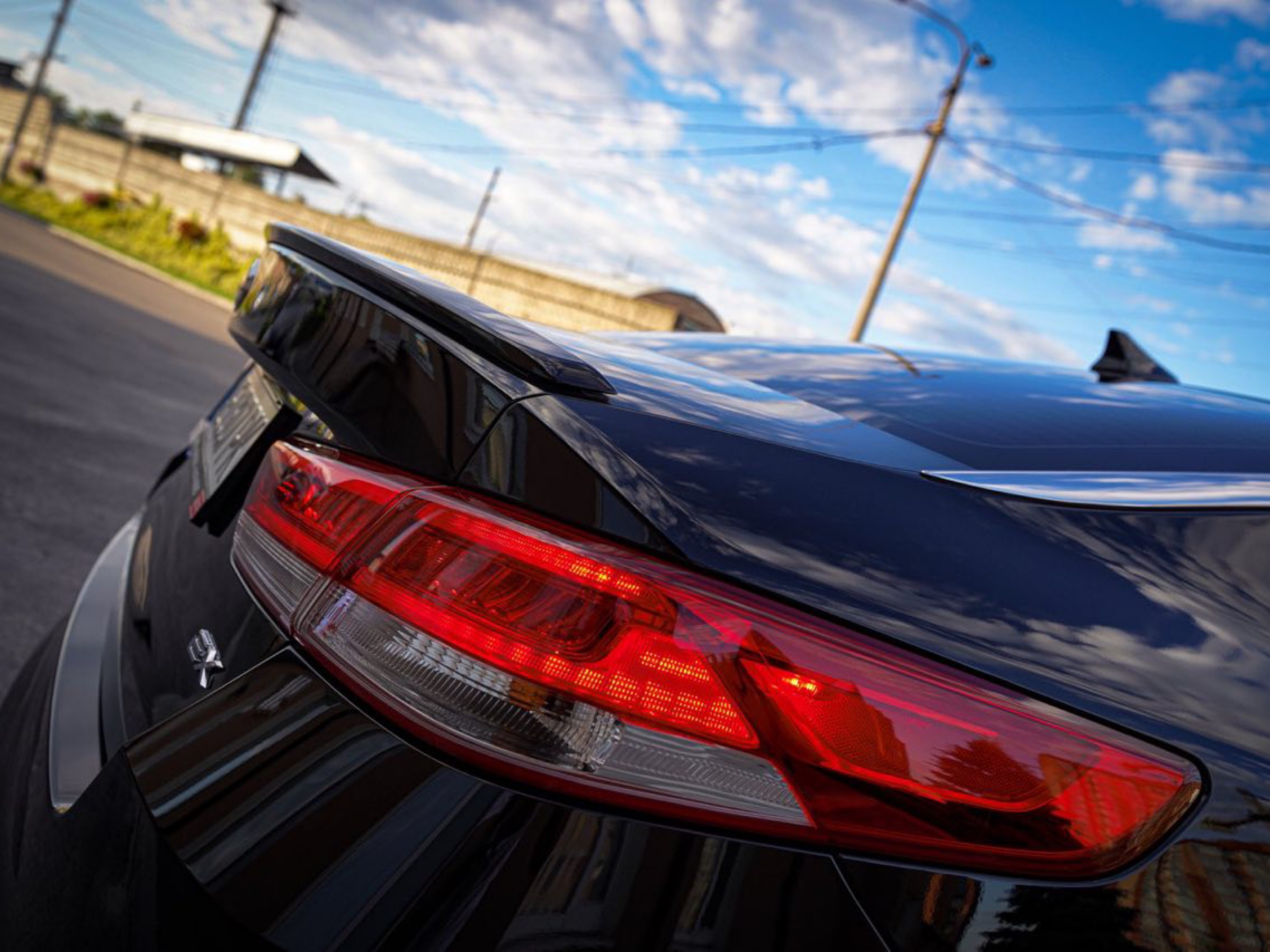 Спойлер лип Kia Optima 2016 - ABS пластик, колір чорний глянець 2