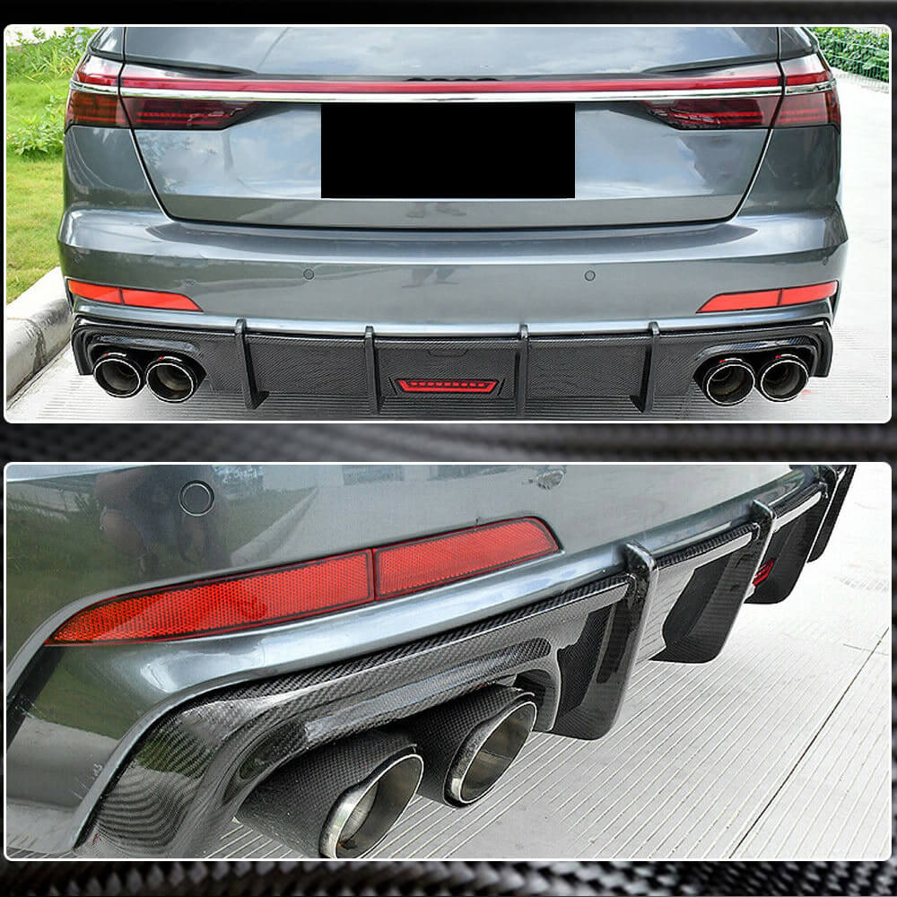 Задній дифузор бампера (для Base Sedan 2018-2023, Карбон) 3
