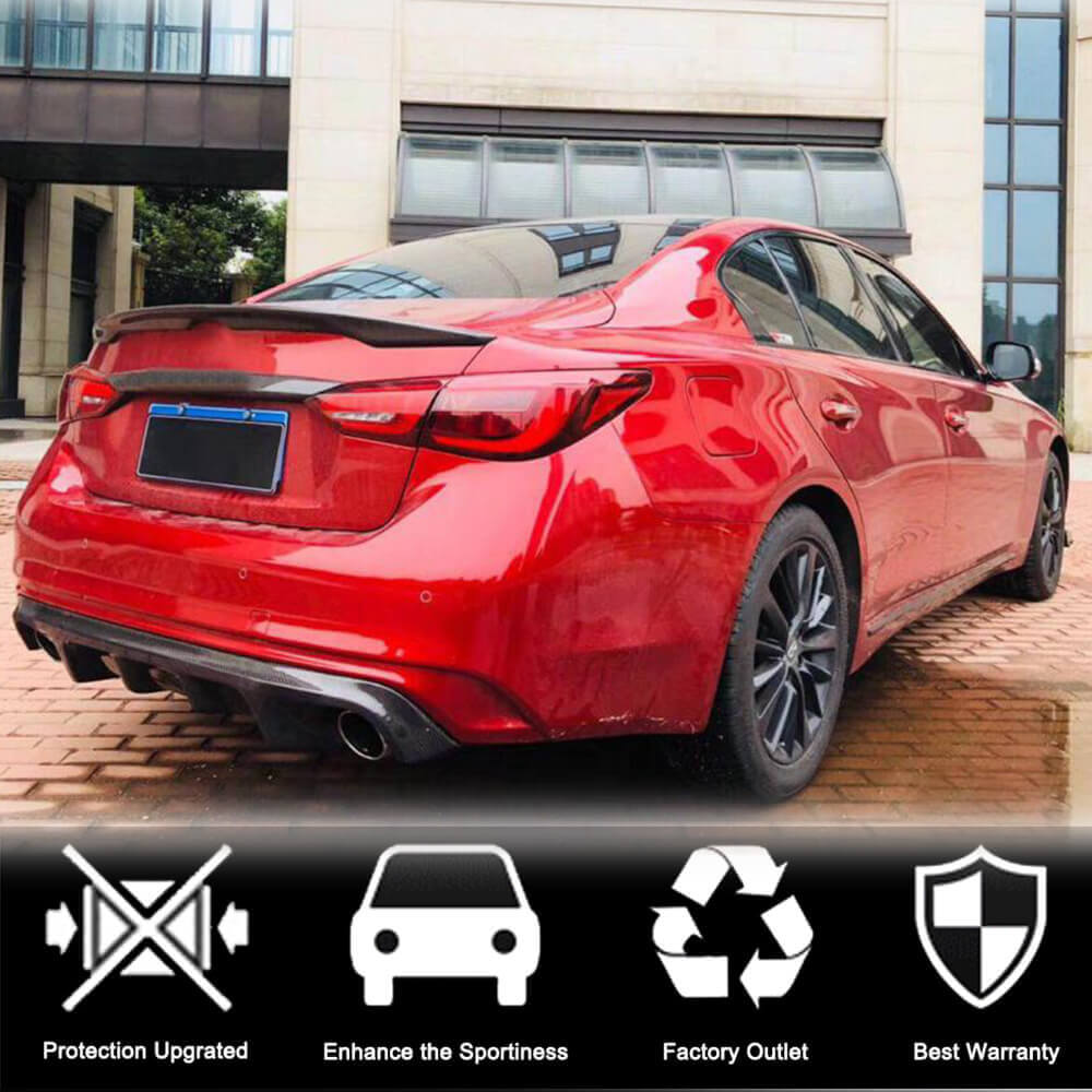 Дифузор заднього бампера V2 (для Q50 Base/Sport 2018-2023, Карбон) 2