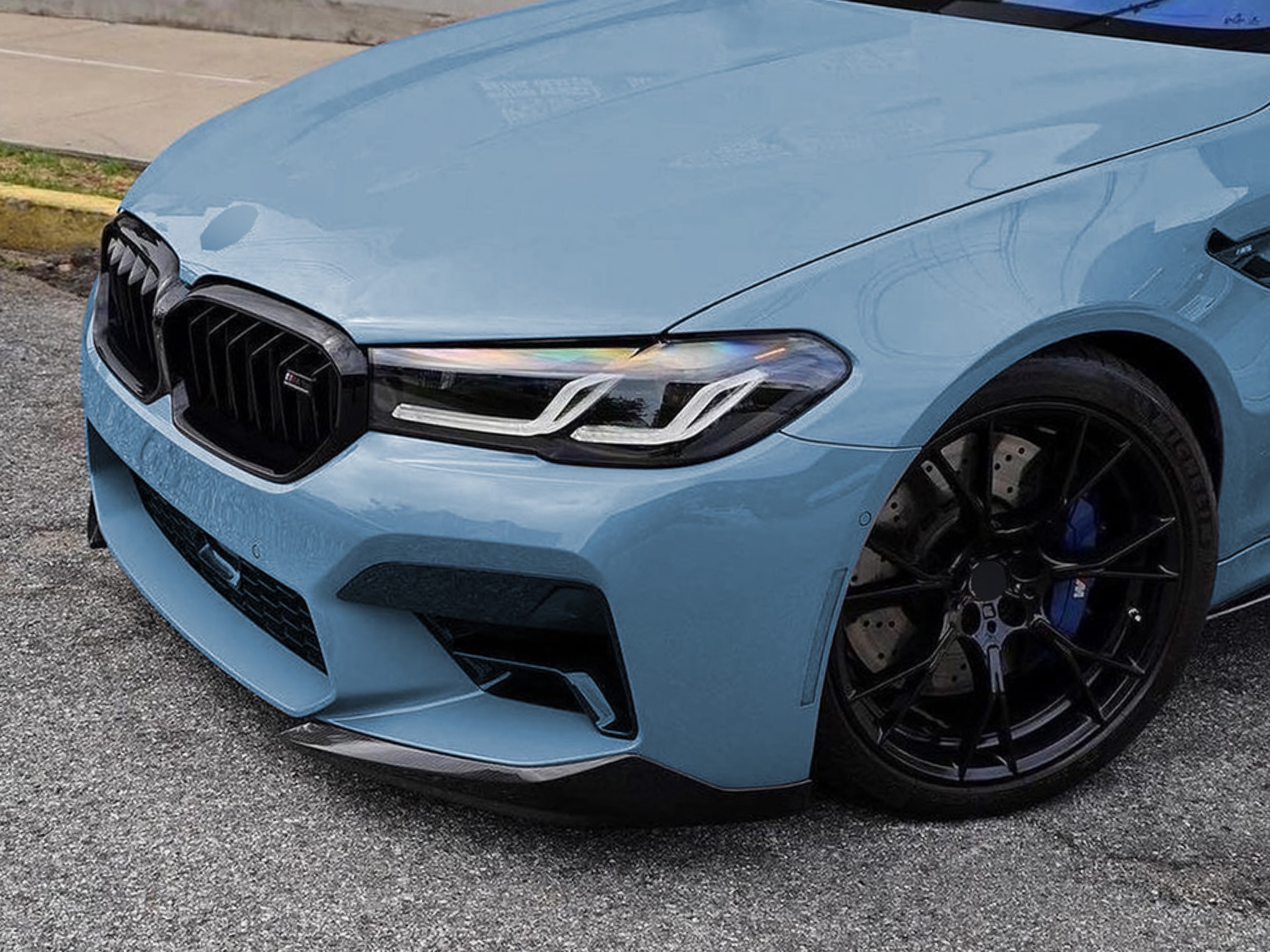 Ікла переднього бампера M5 BMW 5 series G30 G31 M5 F90 LCI 2020-2023 ABS пластик, чорний глянець 2шт. 3