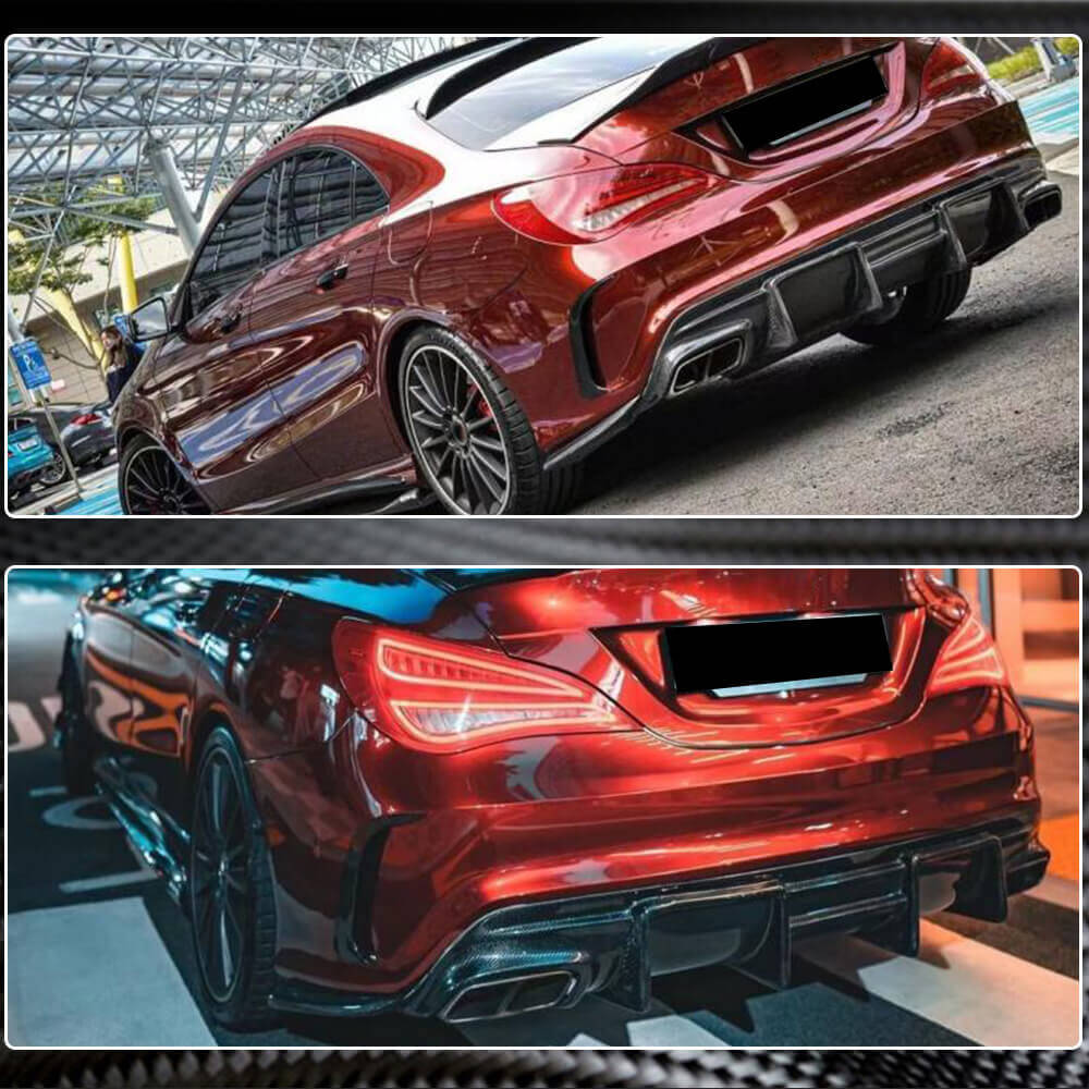 Дифузор заднього бамера V1 (для AMG-Line / CLA45 AMG, Карбон) 5