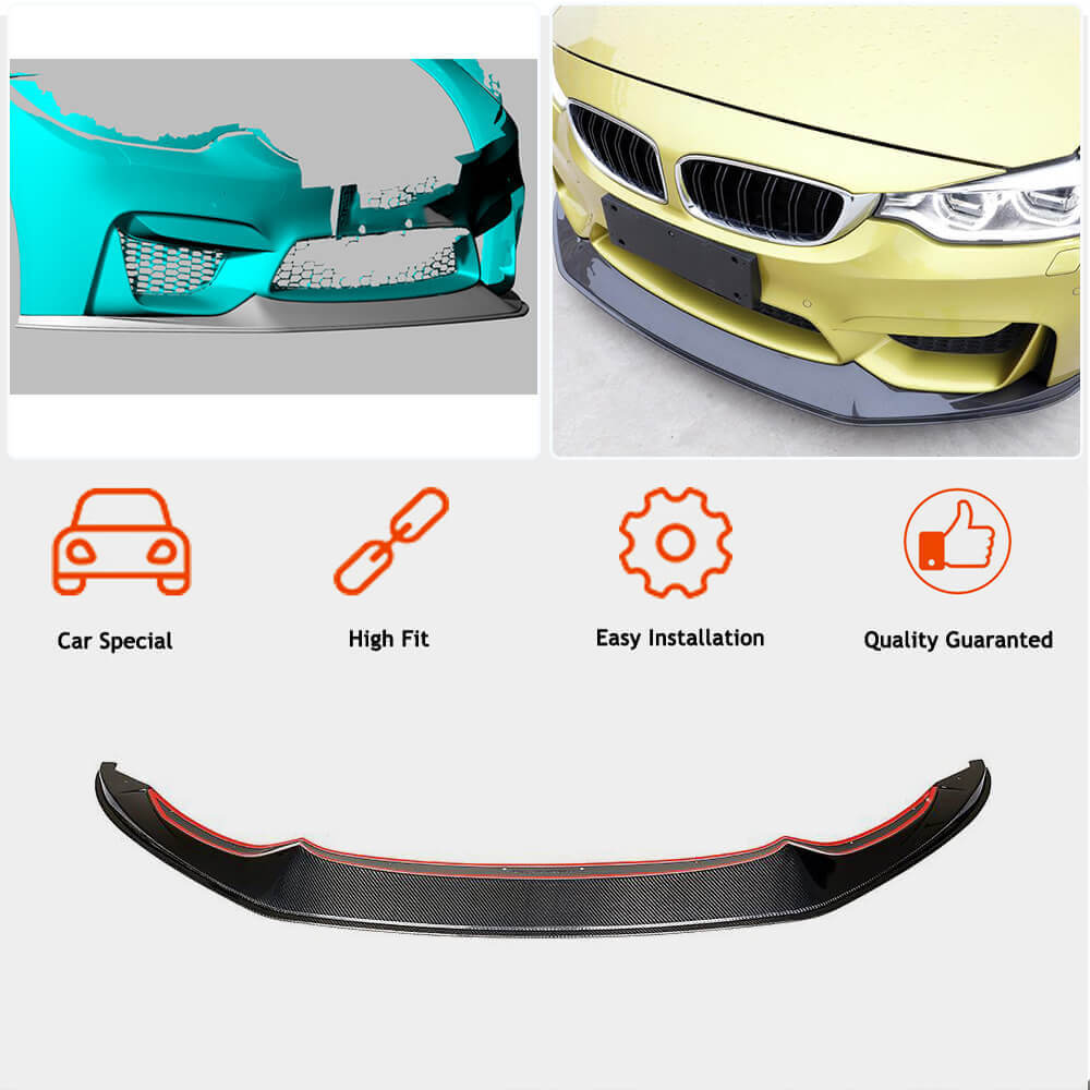 Накладка на передній бампер Lip V7 (для F82/F83, Карбон) 2