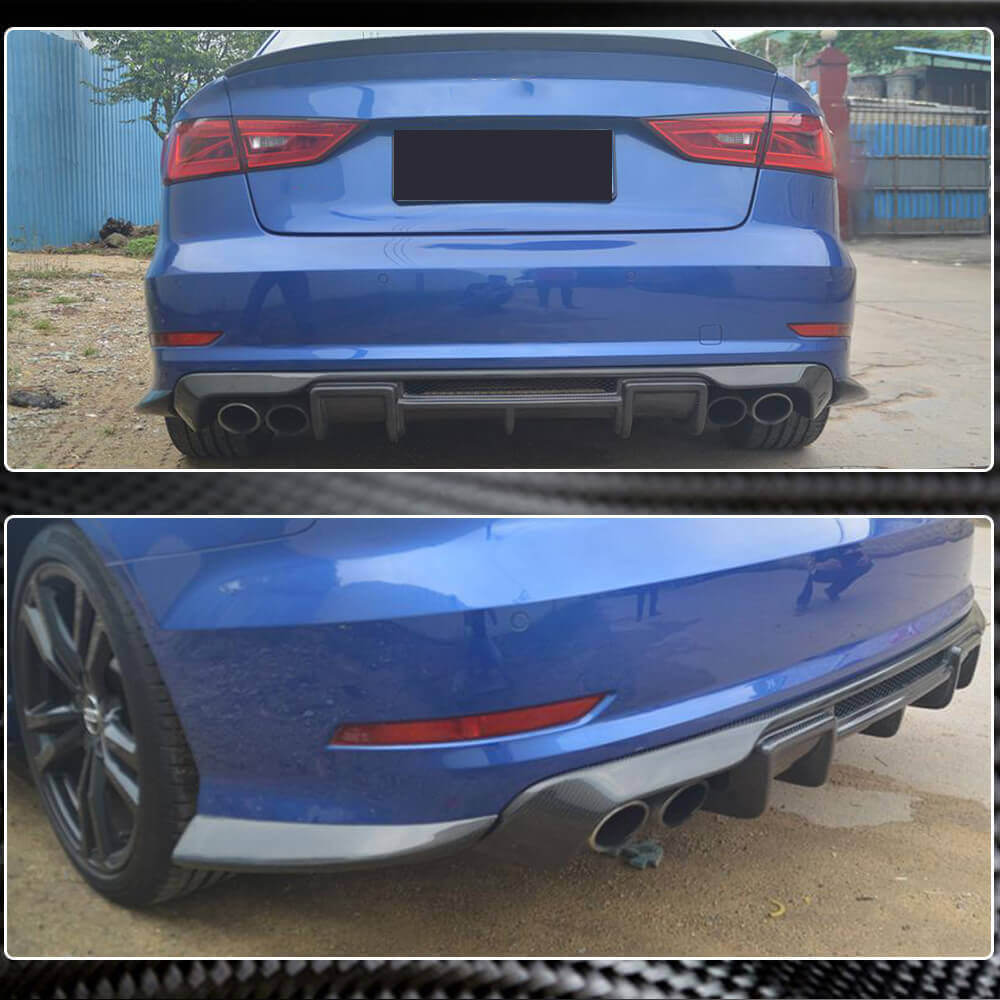 Накладки на задній бампер Flap (для S-Line Sedan 2012-2016, Карбон) 3