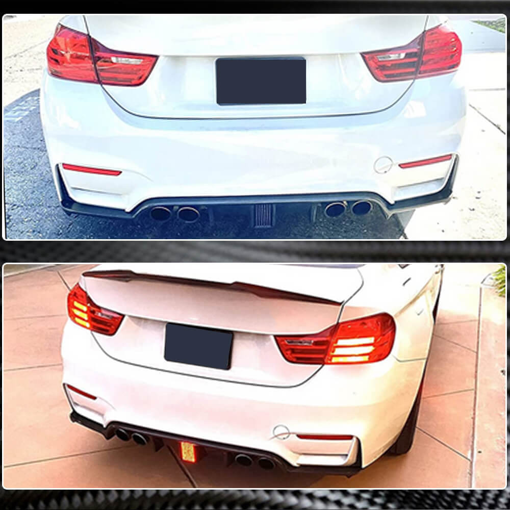 Дифузор заднього бампера V12 (для F82/F83, Карбон) 3