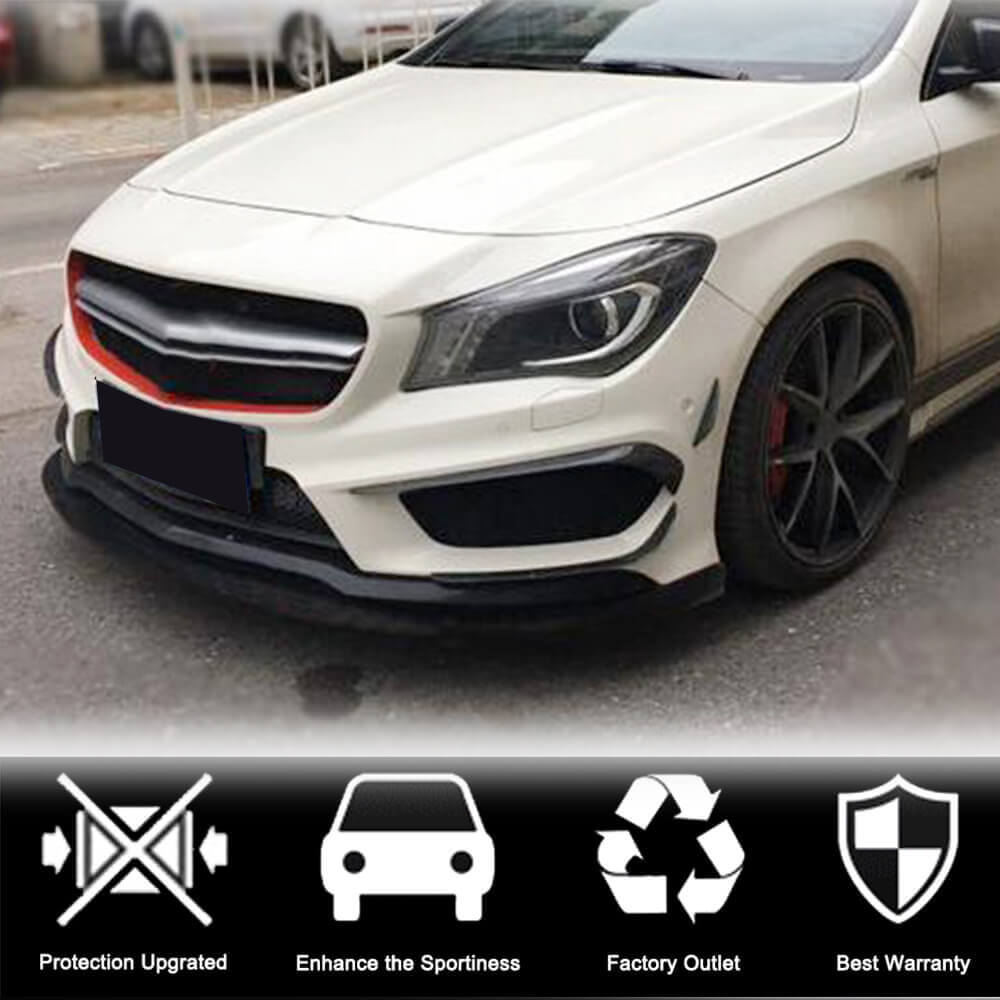 Накладки на передній бампер (для CLA45 AMG SD 2013-2016, Карбон) 2