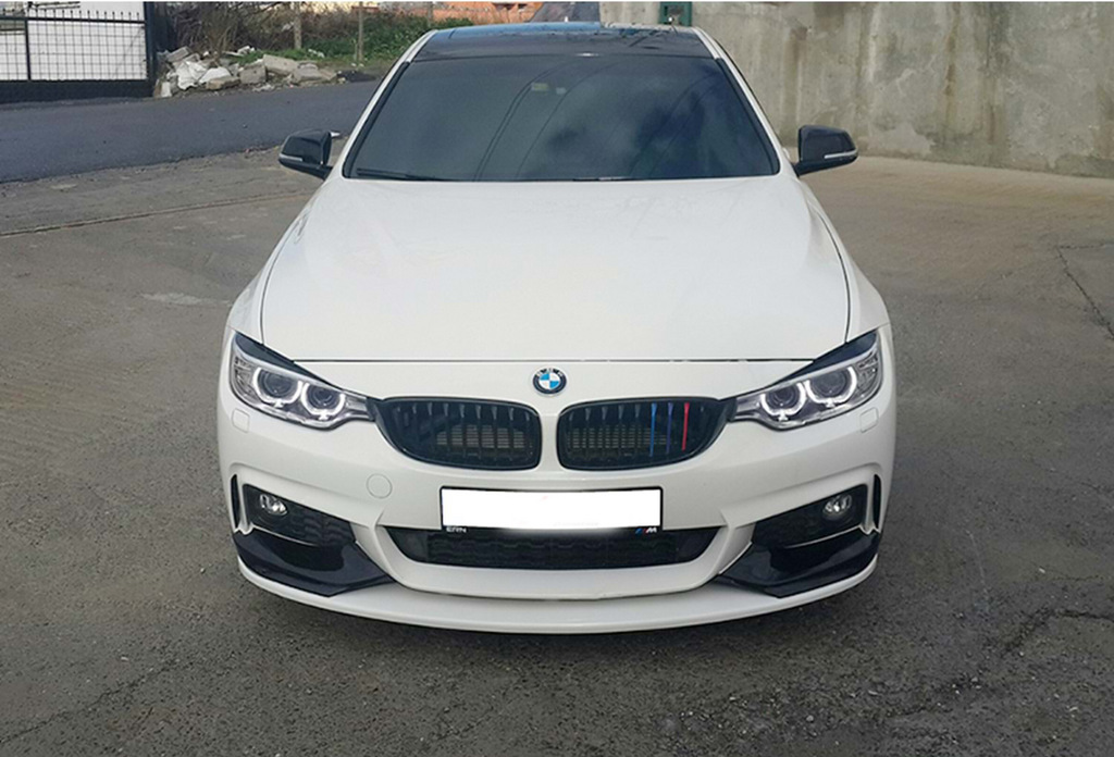 Накладка на передній бампер Flap V-3 (для M-Sport, чорний глянець) 5