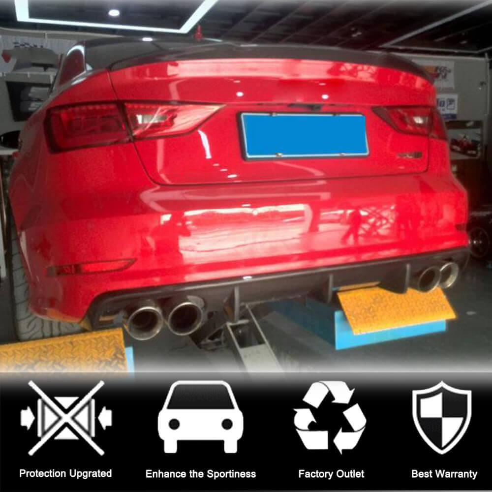Дифузор заднього бампера V2 (для S-Line Sedan 2012-2016, Карбон) 3