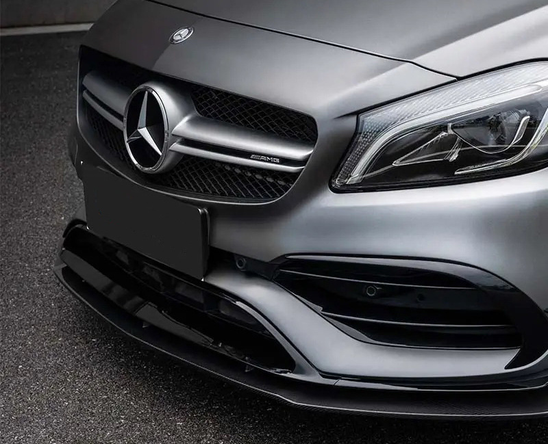 Передня лип накладка (для AMG-Line / A45 AMG HB 2016-2018, чорна) 2