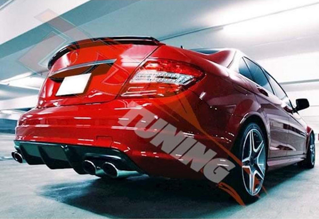 Задній дифузор (2007-2011, для AMG SD, чорний глянець) 2