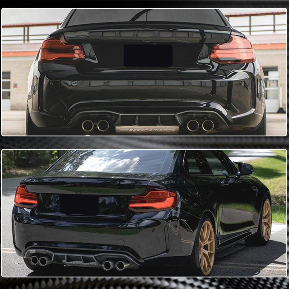 Дифузор заднього бампера V6 (для F87 M2/M2С, Карбон) 4