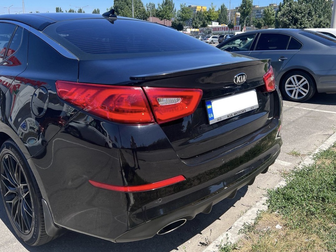 Спойлер лип Kia Optima 2014-2015 ABS пластик, колір чорний глянець 6