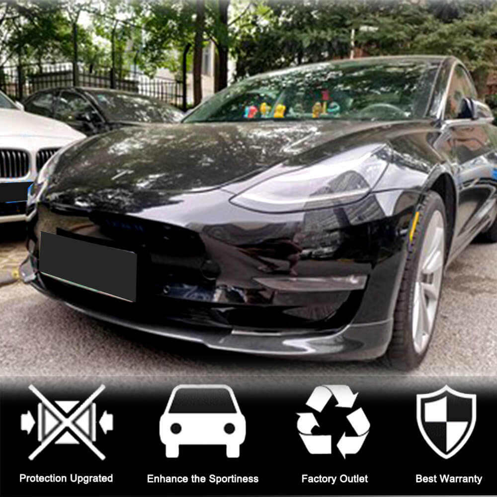 Накладка на передній бампер Lip V6 (2017-2023, Карбон) 3