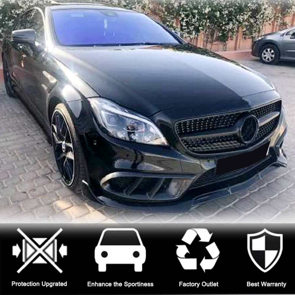 Накладки на передній бампер (для AMG-Line SD 2015-2018, Карбон) 2