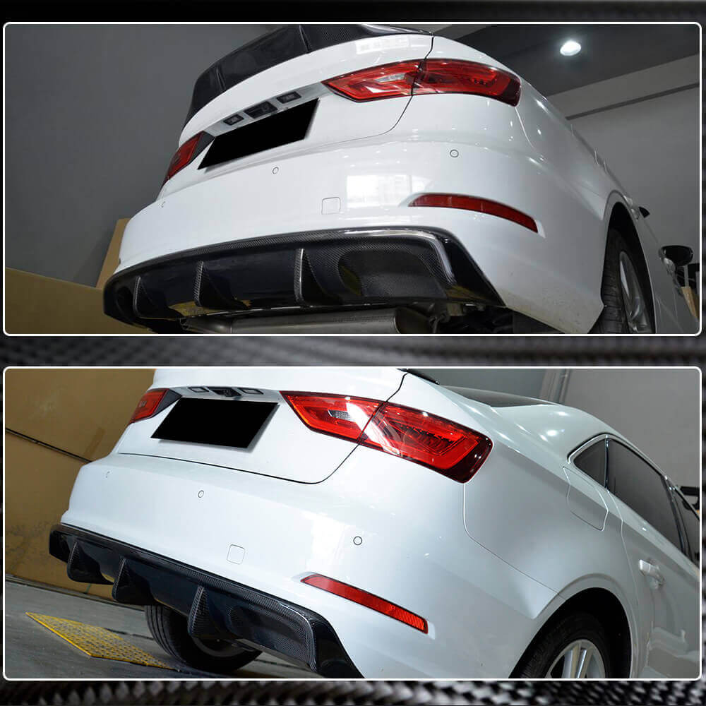 Дифузор заднього бампера V2 (для Base Sedan 2012-2016, Карбон) 4