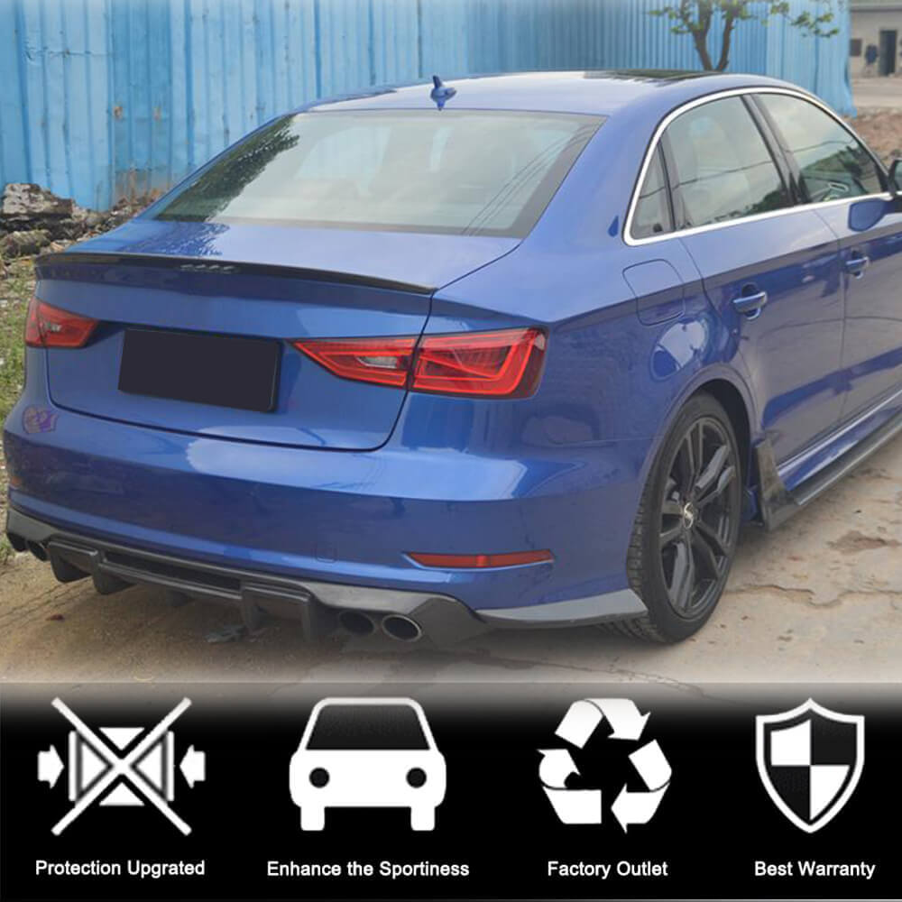 Накладки на задній бампер Flap (для S-Line Sedan 2012-2016, Карбон) 2