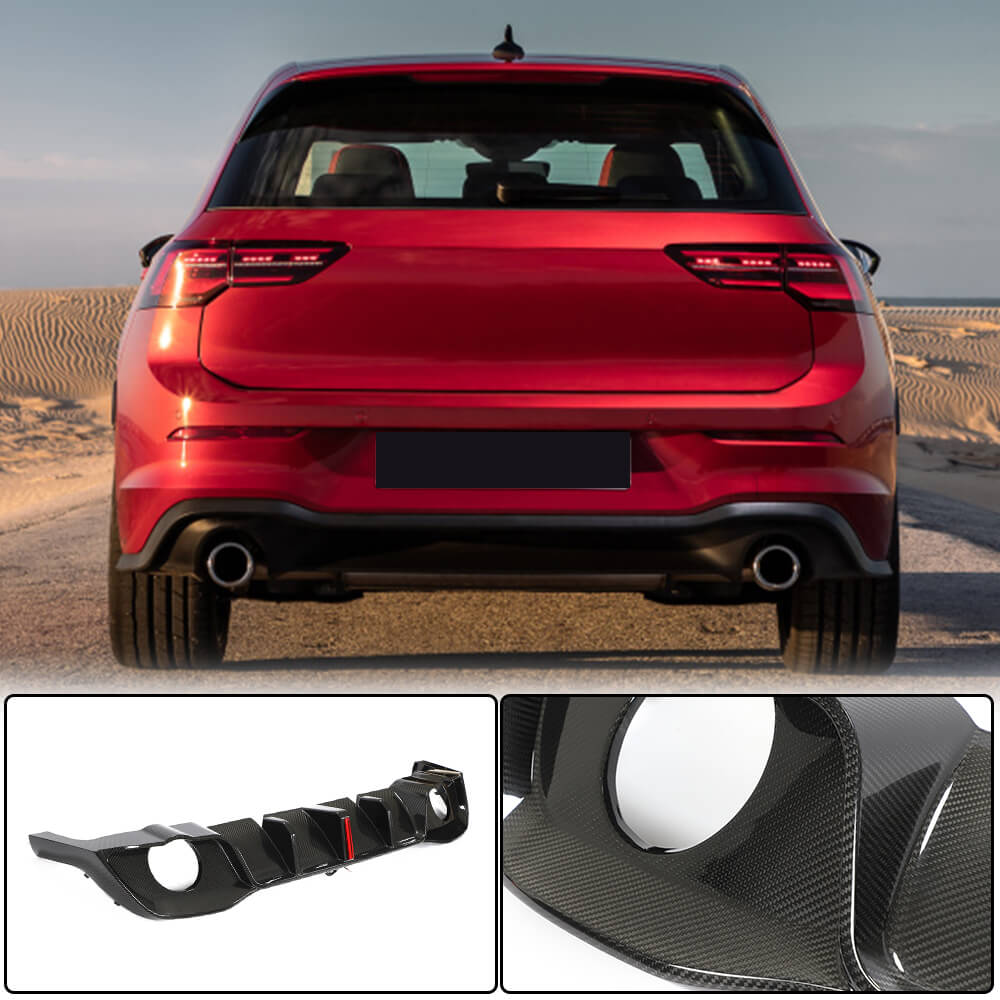 Дифузор заднього бампера (для GTI HB, Сухий карбон)