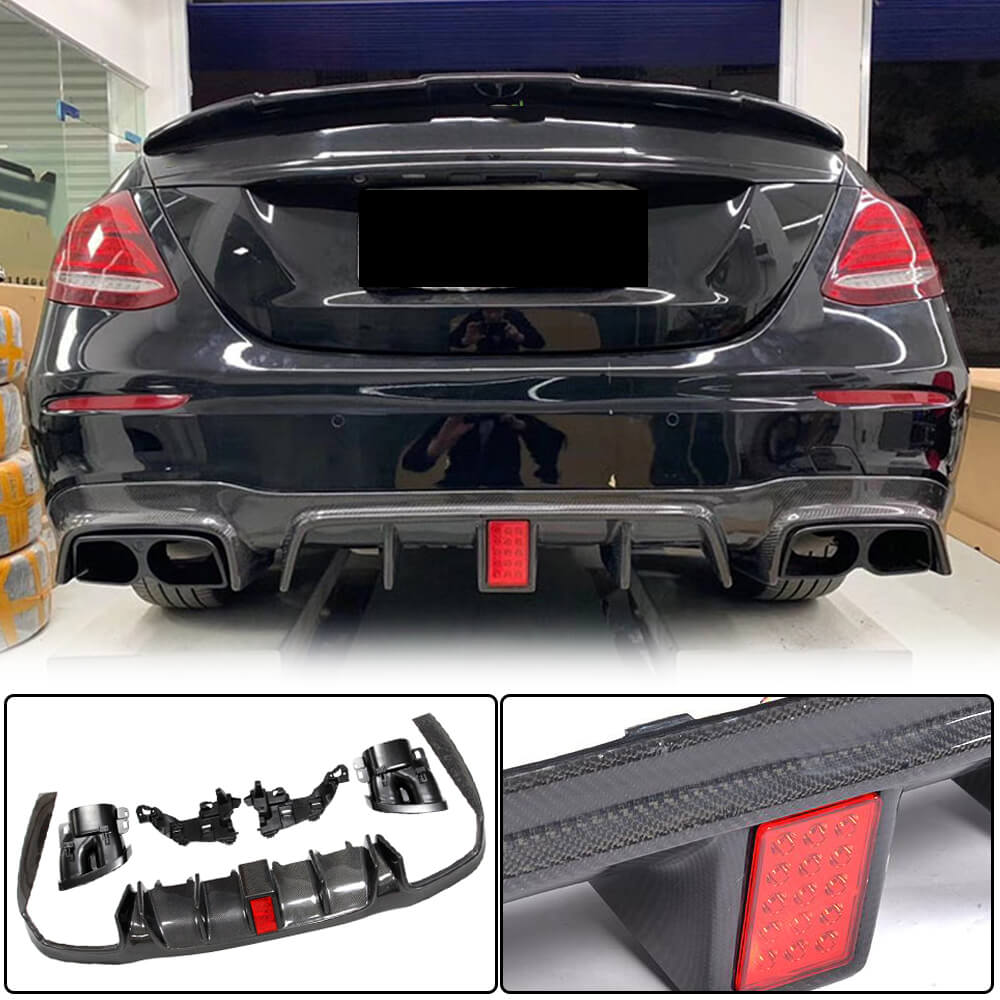 Дифузор заднього бампера з насадками V2 (для AMG/AMG-Line 2016-2019, Карбон) 2