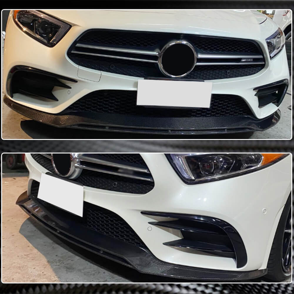 Накладка на передній бампер Lip (для AMG/AMG-Line 2018-2020, Карбон) 5