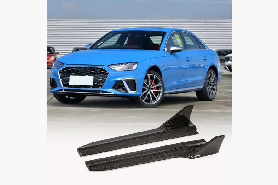 Накладки на пороги (для S-Line Sedan 2019-2024, Карбон)
