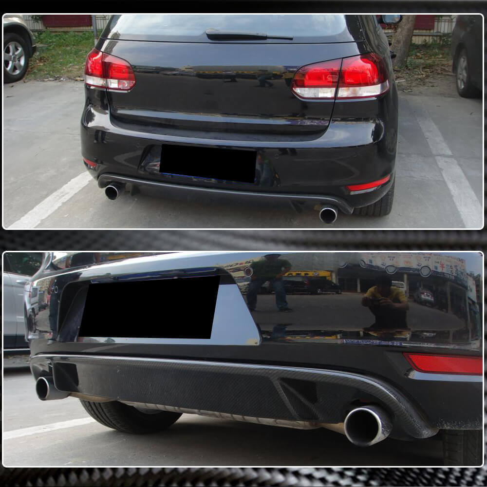 Дифузор заднього бампера V2 (для GTI HB 2010-2013, Карбон) 3